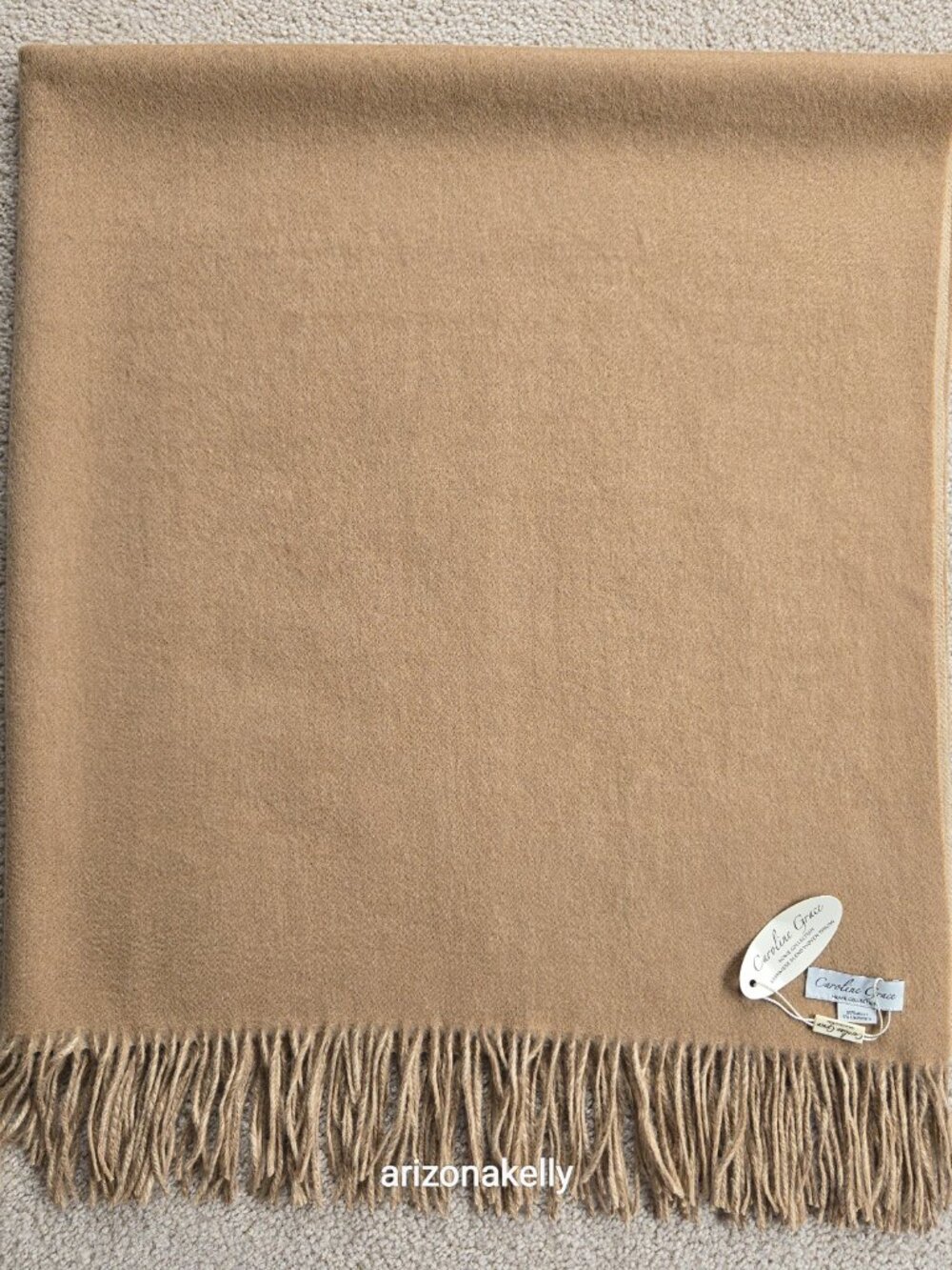 NWT Woven Cashmere Wool Blend Throw Caroline Grace Alashan Cashmere Reversible - Picture 10 of 13
